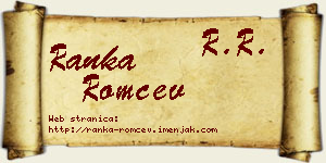 Ranka Romčev vizit kartica
